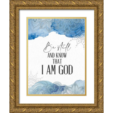 Watercolor Be Still Gold Ornate Wood Framed Art Print with Double Matting by Allen, Kimberly
