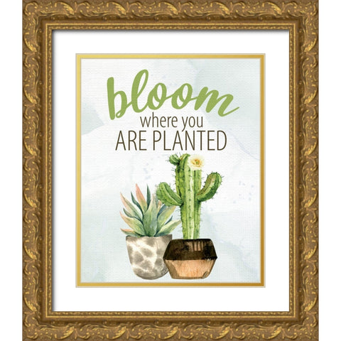 Bloom Gold Ornate Wood Framed Art Print with Double Matting by Allen, Kimberly