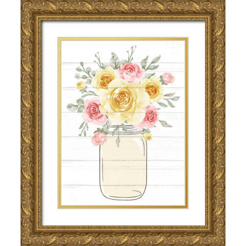 Floral Jar 4 Gold Ornate Wood Framed Art Print with Double Matting by Allen, Kimberly