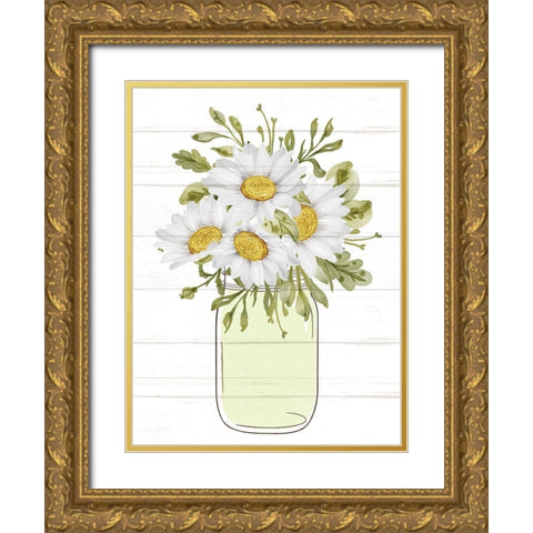 Floral Jar 5 Gold Ornate Wood Framed Art Print with Double Matting by Allen, Kimberly