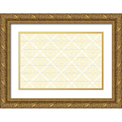 Mason Jar Floral 9 Gold Ornate Wood Framed Art Print with Double Matting by Allen, Kimberly