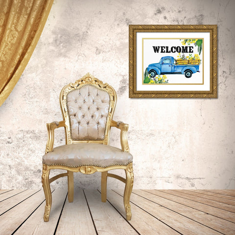 Welcome Lemon Truck Gold Ornate Wood Framed Art Print with Double Matting by Allen, Kimberly