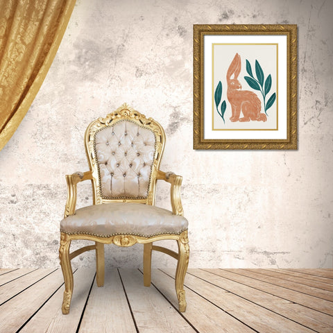 Summer Hare 1 Gold Ornate Wood Framed Art Print with Double Matting by Allen, Kimberly