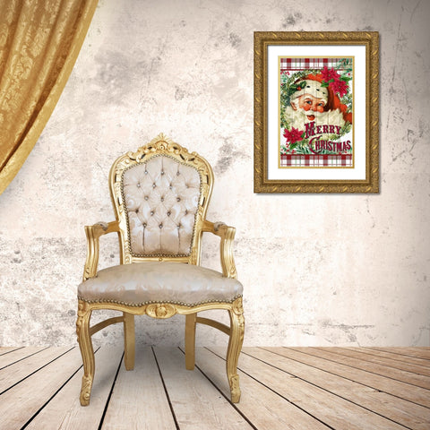 Santa Gold Ornate Wood Framed Art Print with Double Matting by Allen, Kimberly