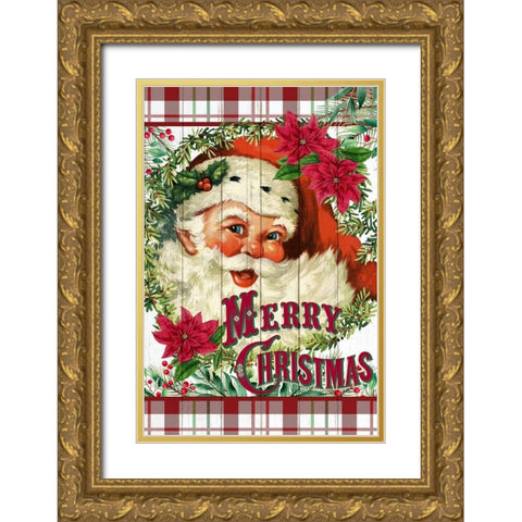 Santa Gold Ornate Wood Framed Art Print with Double Matting by Allen, Kimberly