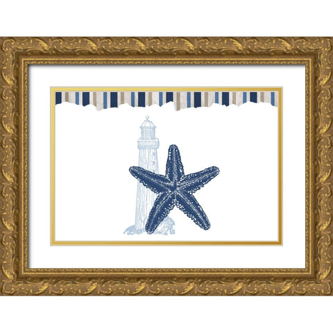 Seaside 1 Gold Ornate Wood Framed Art Print with Double Matting by Allen, Kimberly
