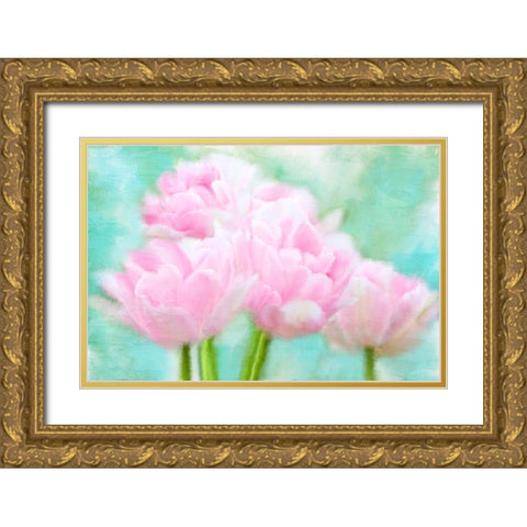 Pretty Pink Gold Ornate Wood Framed Art Print with Double Matting by Allen, Kimberly