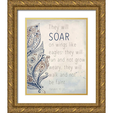 Soar On Wings Gold Ornate Wood Framed Art Print with Double Matting by Allen, Kimberly