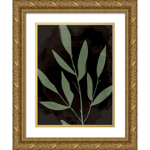 Bold Leaves 1 Gold Ornate Wood Framed Art Print with Double Matting by Allen, Kimberly