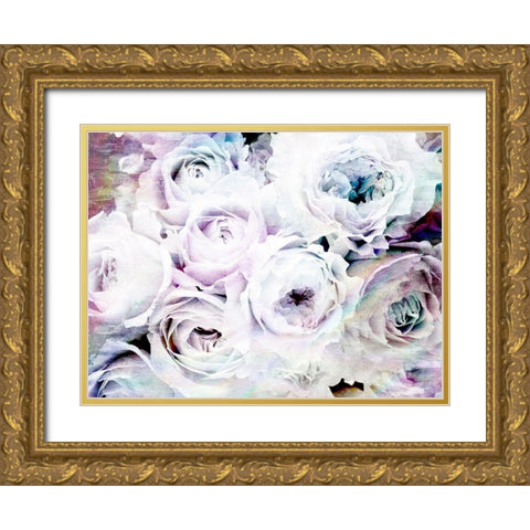 Iridescent Floral 1 Gold Ornate Wood Framed Art Print with Double Matting by Allen, Kimberly