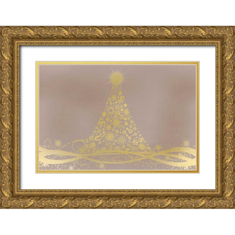 Christmas Light Gold Ornate Wood Framed Art Print with Double Matting by Allen, Kimberly