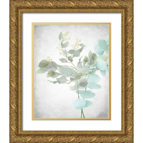 Eucalyptus and Leaves 1 Gold Ornate Wood Framed Art Print with Double Matting by Allen, Kimberly