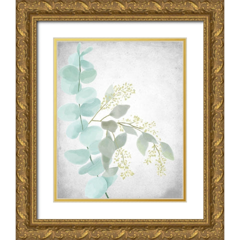Eucalyptus and Leaves 2 Gold Ornate Wood Framed Art Print with Double Matting by Allen, Kimberly