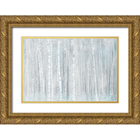 Birches Gold Ornate Wood Framed Art Print with Double Matting by Allen, Kimberly