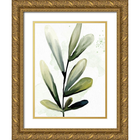 Greenery 2 Gold Ornate Wood Framed Art Print with Double Matting by Allen, Kimberly
