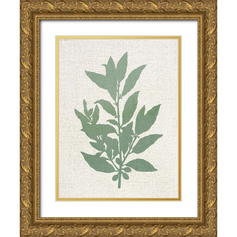 Linen Branches 1 Gold Ornate Wood Framed Art Print with Double Matting by Allen, Kimberly