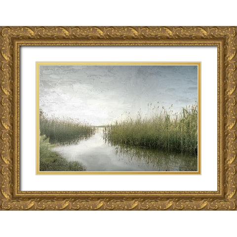 Marsh Gold Ornate Wood Framed Art Print with Double Matting by Allen, Kimberly
