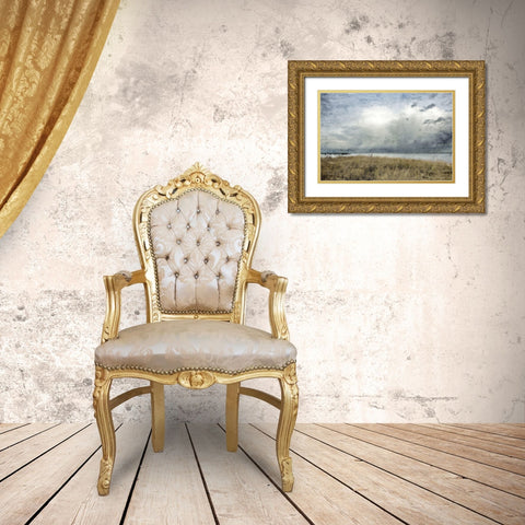 Moody Beach Day Gold Ornate Wood Framed Art Print with Double Matting by Allen, Kimberly