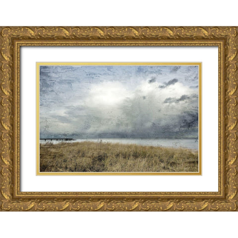 Moody Beach Day Gold Ornate Wood Framed Art Print with Double Matting by Allen, Kimberly