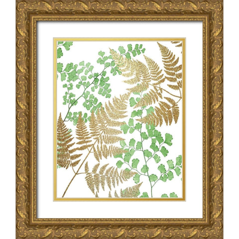 Green Golds 1 Gold Ornate Wood Framed Art Print with Double Matting by Allen, Kimberly