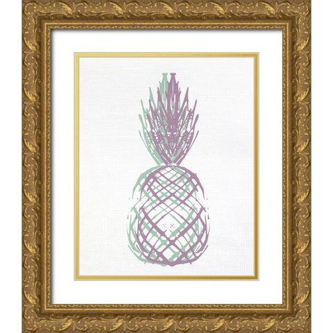 Pineapple Layers 1 Gold Ornate Wood Framed Art Print with Double Matting by Allen, Kimberly