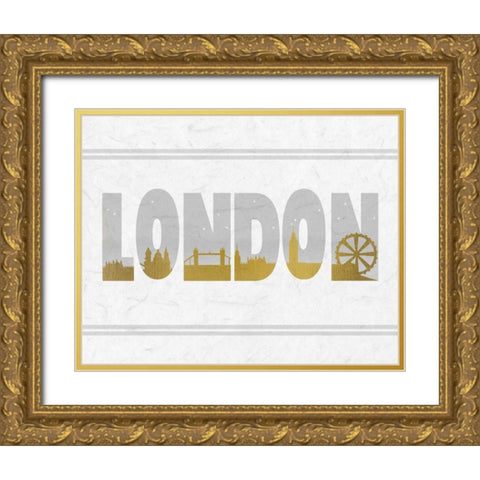 Travel B Gold Ornate Wood Framed Art Print with Double Matting by Allen, Kimberly
