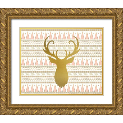 Oh Deer B Gold Ornate Wood Framed Art Print with Double Matting by Allen, Kimberly