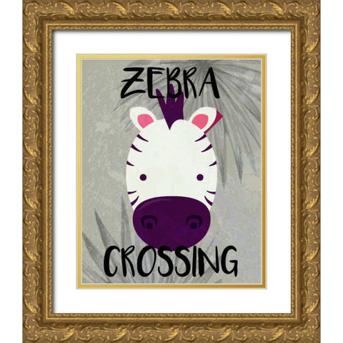 Zebra Crossing Gold Ornate Wood Framed Art Print with Double Matting by Allen, Kimberly