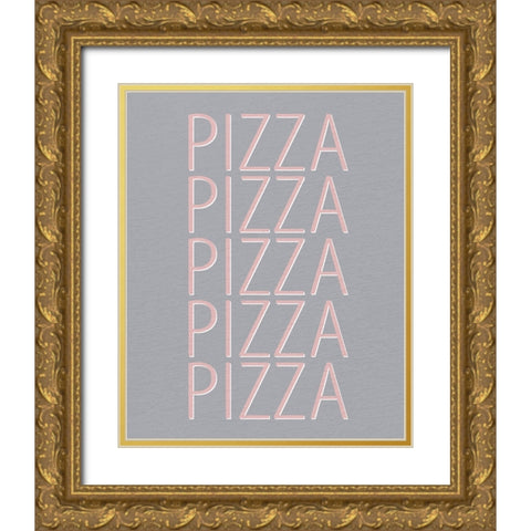 Pizza Gold Ornate Wood Framed Art Print with Double Matting by Allen, Kimberly