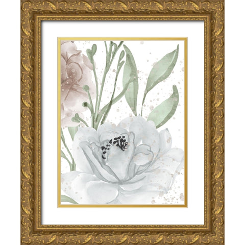 Floral Bloom Panel 2 Gold Ornate Wood Framed Art Print with Double Matting by Allen, Kimberly