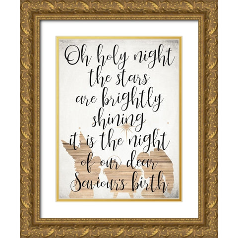 Holy Night Angels Gold Ornate Wood Framed Art Print with Double Matting by Allen, Kimberly