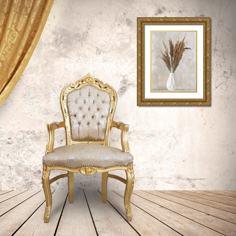 Pampass Vase 2 Gold Ornate Wood Framed Art Print with Double Matting by Allen, Kimberly