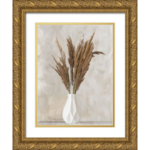 Pampass Vase 2 Gold Ornate Wood Framed Art Print with Double Matting by Allen, Kimberly