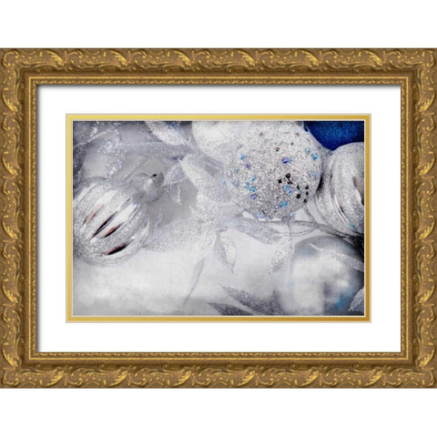 Frosted Ornaments Gold Ornate Wood Framed Art Print with Double Matting by Allen, Kimberly