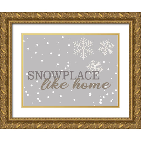 Snowplace Gold Ornate Wood Framed Art Print with Double Matting by Allen, Kimberly
