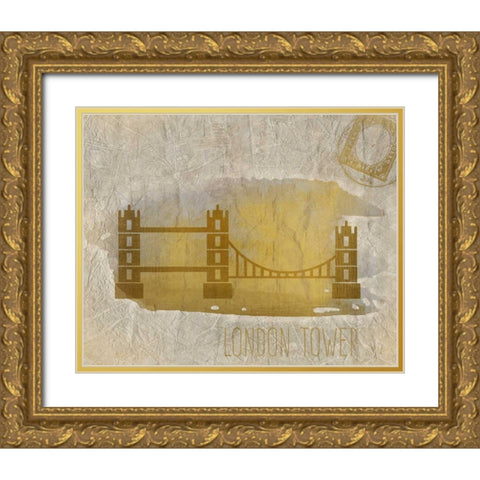 A Day in London A Gold Ornate Wood Framed Art Print with Double Matting by Allen, Kimberly