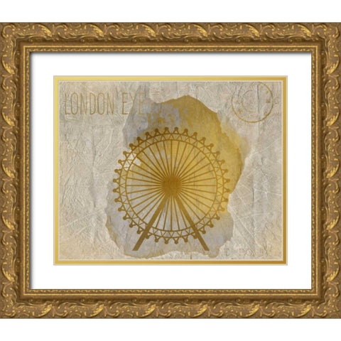 A Day in London C Gold Ornate Wood Framed Art Print with Double Matting by Allen, Kimberly