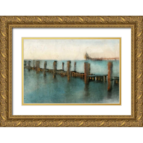 A Day at the Pier Gold Ornate Wood Framed Art Print with Double Matting by Allen, Kimberly