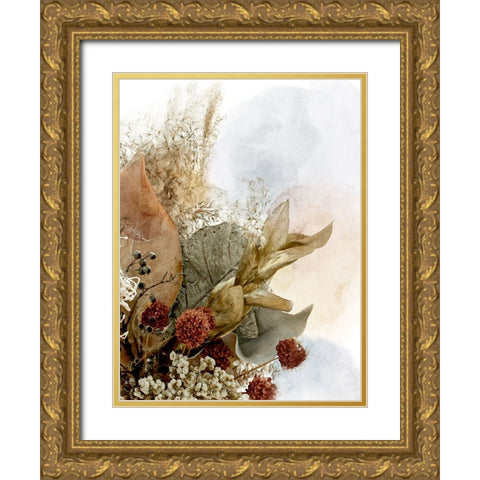 Harvest Floral Gold Ornate Wood Framed Art Print with Double Matting by Allen, Kimberly