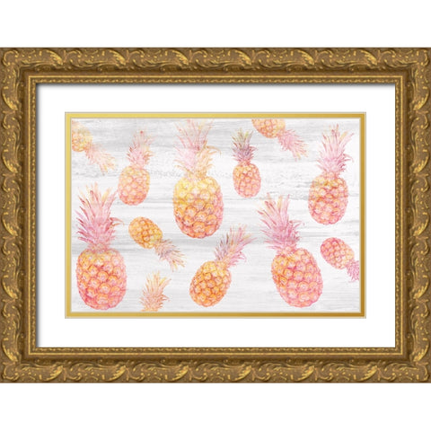 Pinneapple 2 Gold Ornate Wood Framed Art Print with Double Matting by Allen, Kimberly