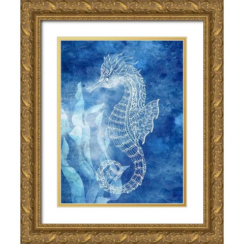 White Sea Creatures 2 Gold Ornate Wood Framed Art Print with Double Matting by Allen, Kimberly