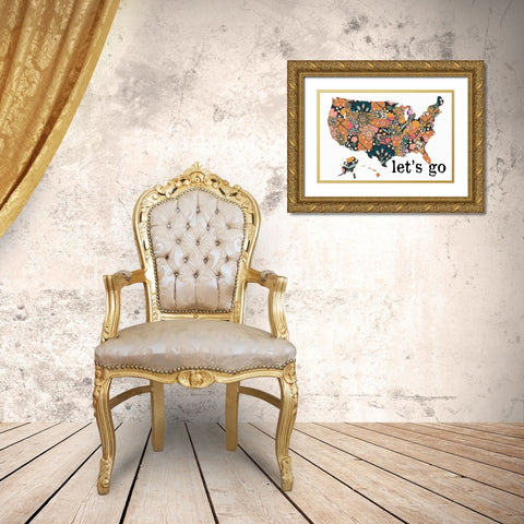 Lets Go Gold Ornate Wood Framed Art Print with Double Matting by Allen, Kimberly