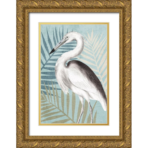Beach Crane 2 Gold Ornate Wood Framed Art Print with Double Matting by Allen, Kimberly