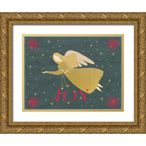 Christmas Angel V2 Gold Ornate Wood Framed Art Print with Double Matting by Allen, Kimberly