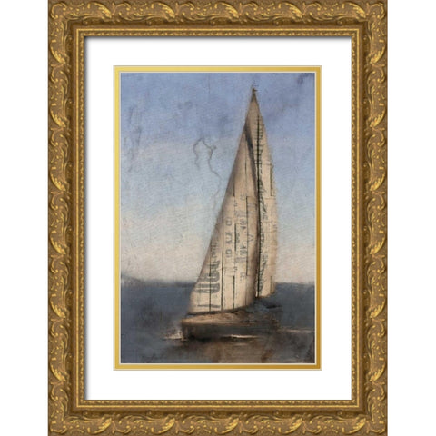 Sailing Gold Ornate Wood Framed Art Print with Double Matting by Allen, Kimberly