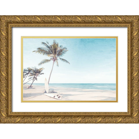 Surf Gold Ornate Wood Framed Art Print with Double Matting by Allen, Kimberly
