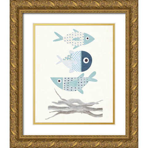 Stacked 1 Gold Ornate Wood Framed Art Print with Double Matting by Allen, Kimberly