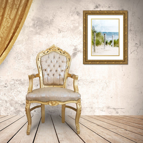 Pathway To The Beach Gold Ornate Wood Framed Art Print with Double Matting by Allen, Kimberly