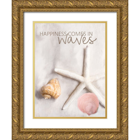 In Waves Gold Ornate Wood Framed Art Print with Double Matting by Allen, Kimberly