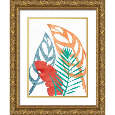 Bright Palms 1 Gold Ornate Wood Framed Art Print with Double Matting by Allen, Kimberly